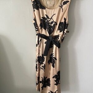 Michael Kors Black Floral Midi Dress